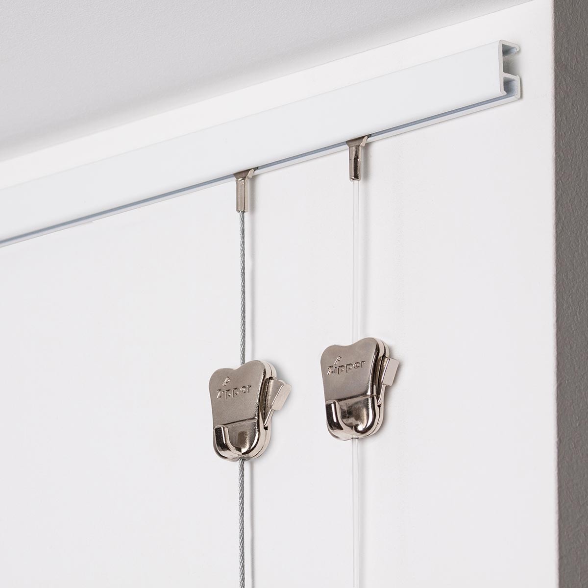 6 Feet 6 Inches 2 METER Blanco clip-rail galería sistema para colgar cuadros con ganchos montado en la pared Stas cliprail negro blanco plata nogal madera incluido fijaciones 